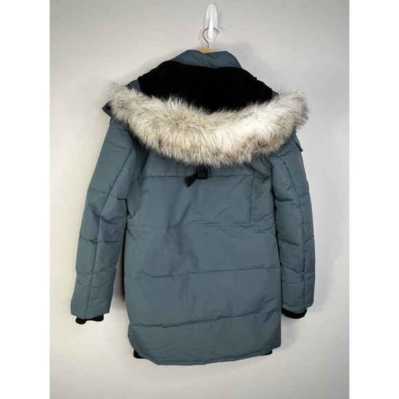 Noize Astrid Mid Length Parka Vegan Cruelty-Free Size Small Seaport Green - Picture 3 of 16